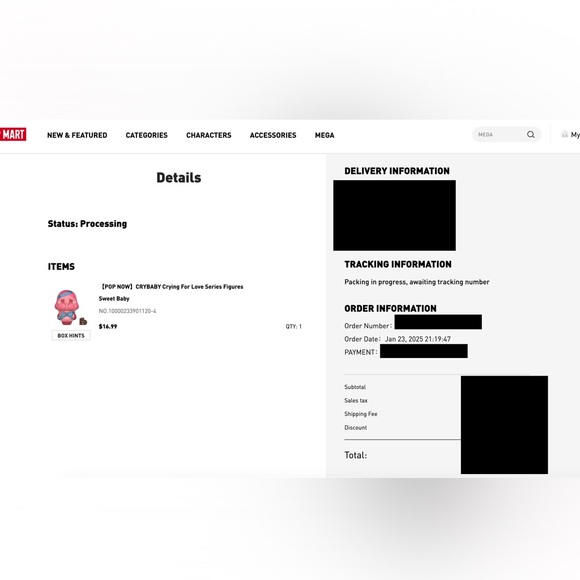 Pop Mart CRYBABY Crying For Love Series Figurine *in-hand/sealed* (U.S. Seller) - Picture 7 of 7